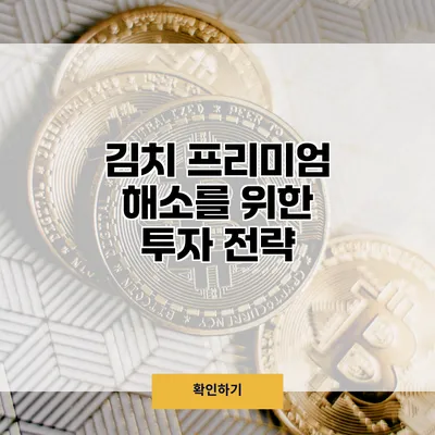 김치 프리미엄 해소를 위한 투자 전략