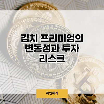 김치 프리미엄의 변동성과 투자 리스크