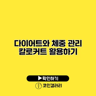다이어트와 체중 관리 칼로커트 활용하기