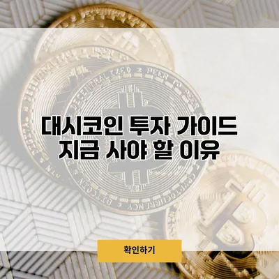 대시코인 투자 가이드 지금 사야 할 이유