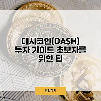 대시코인(DASH) 투자 가이드 초보자를 위한 팁