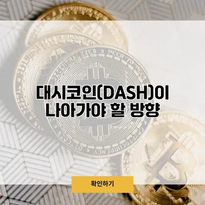 대시코인(DASH)이 나아가야 할 방향