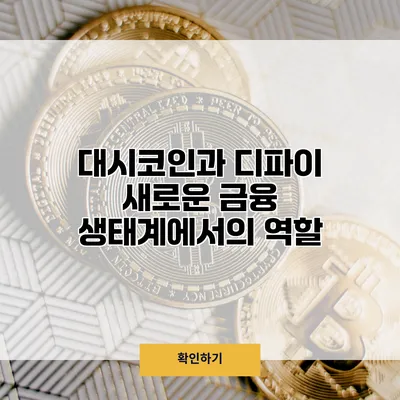 대시코인과 디파이 새로운 금융 생태계에서의 역할