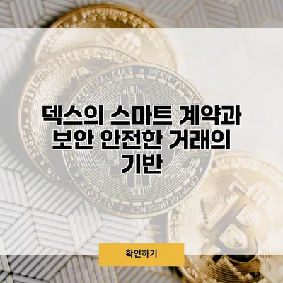 덱스의 스마트 계약과 보안 안전한 거래의 기반