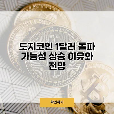도지코인 1달러 돌파 가능성 상승 이유와 전망