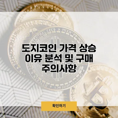도지코인 가격 상승 이유 분석 및 구매 주의사항
