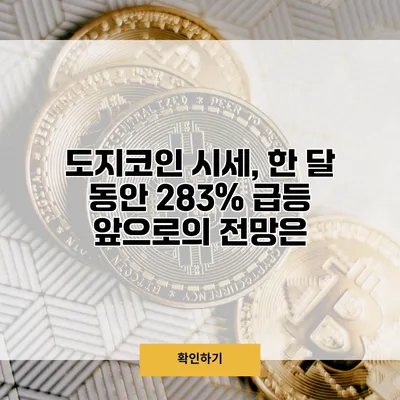 도지코인 시세, 한 달 동안 283% 급등 앞으로의 전망은?