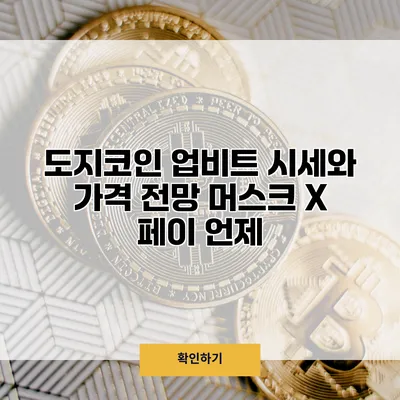 도지코인 업비트 시세와 가격 전망 머스크 X 페이 언제?