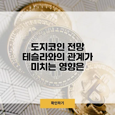 도지코인 전망 테슬라와의 관계가 미치는 영향은?