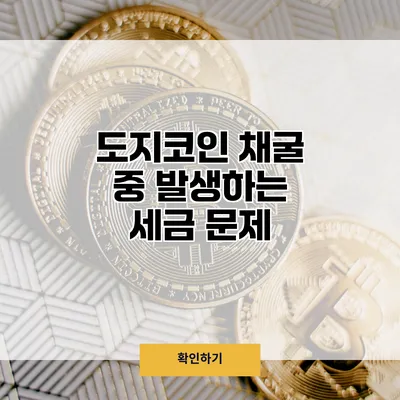 도지코인 채굴 중 발생하는 세금 문제