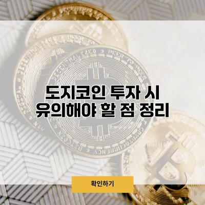 도지코인 투자 시 유의해야 할 점 정리