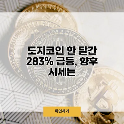 도지코인 한 달간 283% 급등, 향후 시세는?