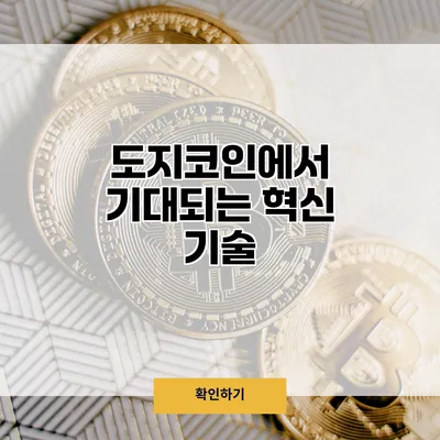 도지코인에서 기대되는 혁신 기술