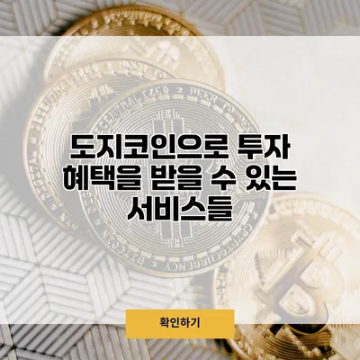 도지코인으로 투자 혜택을 받을 수 있는 서비스들