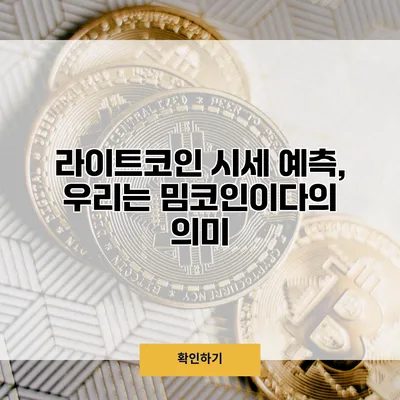 라이트코인 시세 예측, 우리는 밈코인이다?의 의미