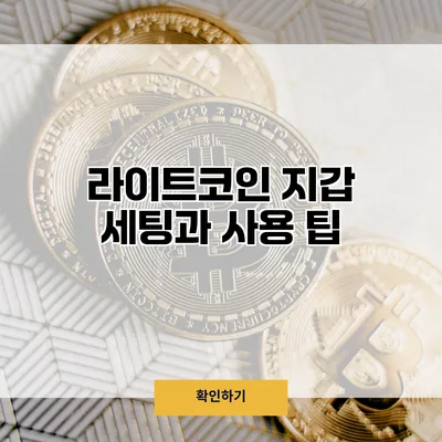 라이트코인 지갑 세팅과 사용 팁