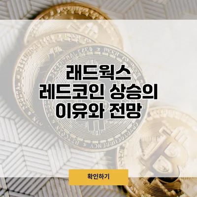 래드웍스 레드코인 상승의 이유와 전망