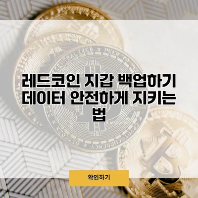 레드코인 지갑 백업하기 데이터 안전하게 지키는 법