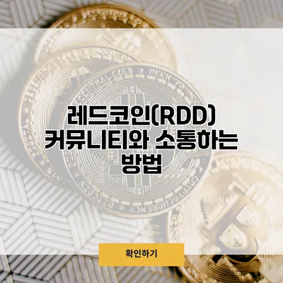 레드코인(RDD) 커뮤니티와 소통하는 방법