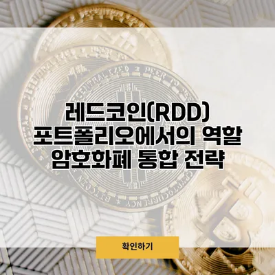레드코인(RDD) 포트폴리오에서의 역할 암호화폐 통합 전략