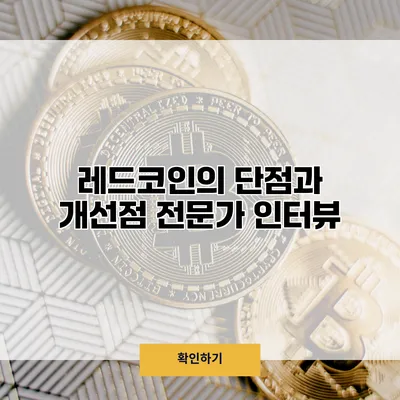 레드코인의 단점과 개선점 전문가 인터뷰