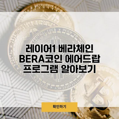 레이어1 베라체인 BERA코인 에어드랍 프로그램 알아보기