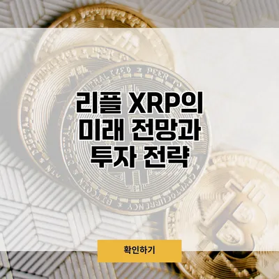 리플 XRP의 미래 전망과 투자 전략