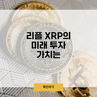 리플 XRP의 미래 투자 가치는?