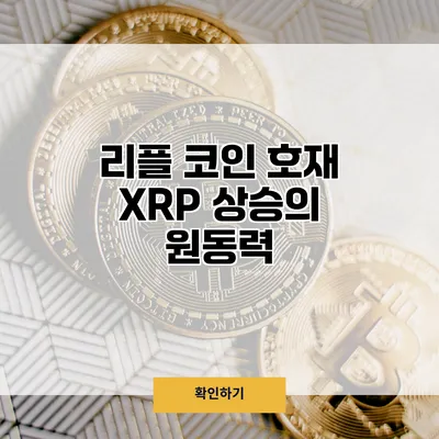 리플 코인 호재 XRP 상승의 원동력