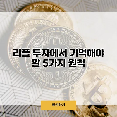 리플 투자에서 기억해야 할 5가지 원칙