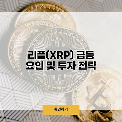 리플(XRP) 급등 요인 및 투자 전략