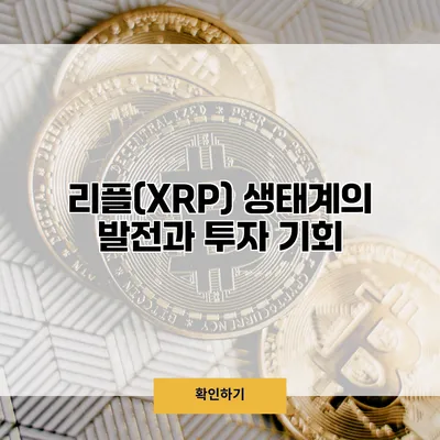 리플(XRP) 생태계의 발전과 투자 기회