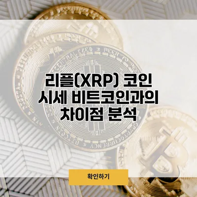 리플(XRP) 코인 시세 비트코인과의 차이점 분석