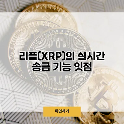 리플(XRP)의 실시간 송금 기능 잇점