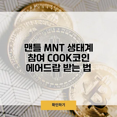 맨틀 MNT 생태계 참여 COOK코인 에어드랍 받는 법