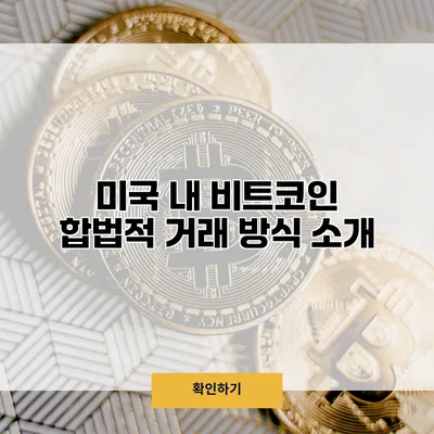 미국 내 비트코인 합법적 거래 방식 소개