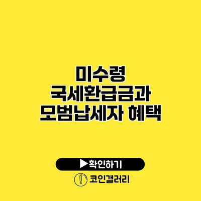 미수령 국세환급금과 모범납세자 혜택