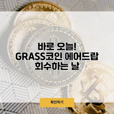 바로 오늘! GRASS코인 에어드랍 회수하는 날