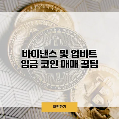 바이낸스 및 업비트 입금 코인 매매 꿀팁