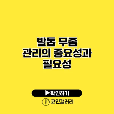 발톱 무좀 관리의 중요성과 필요성