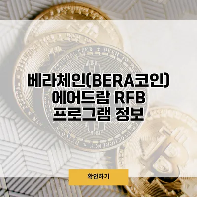 베라체인(BERA코인) 에어드랍 RFB 프로그램 정보