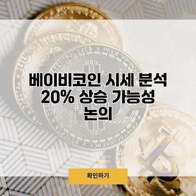 베이비코인 시세 분석 20% 상승 가능성 논의