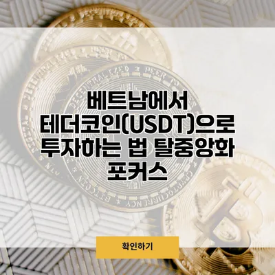 베트남에서 테더코인(USDT)으로 투자하는 법 탈중앙화 포커스