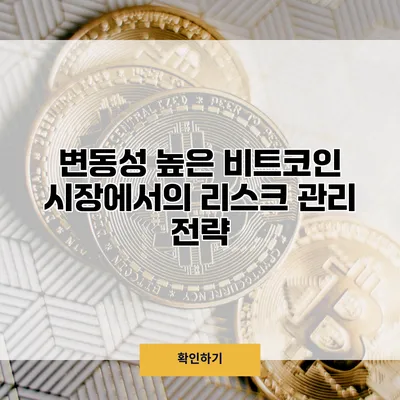 변동성 높은 비트코인 시장에서의 리스크 관리 전략