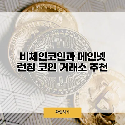비체인코인과 메인넷 런칭 코인 거래소 추천
