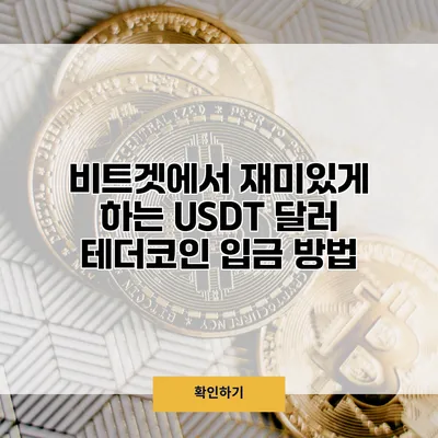 비트겟에서 재미있게 하는 USDT 달러 테더코인 입금 방법