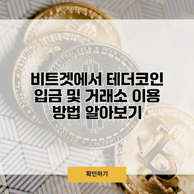 비트겟에서 테더코인 입금 및 거래소 이용 방법 알아보기