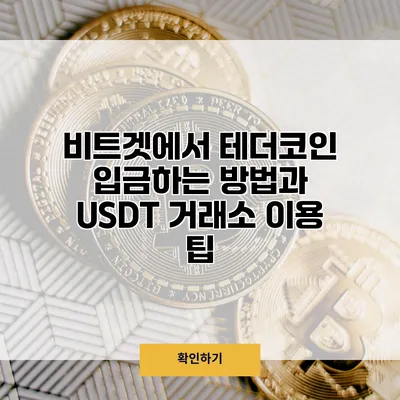 비트겟에서 테더코인 입금하는 방법과 USDT 거래소 이용 팁
