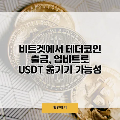 비트겟에서 테더코인 출금, 업비트로 USDT 옮기기 가능성