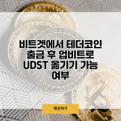 비트겟에서 테더코인 출금 후 업비트로 UDST 옮기기 가능 여부